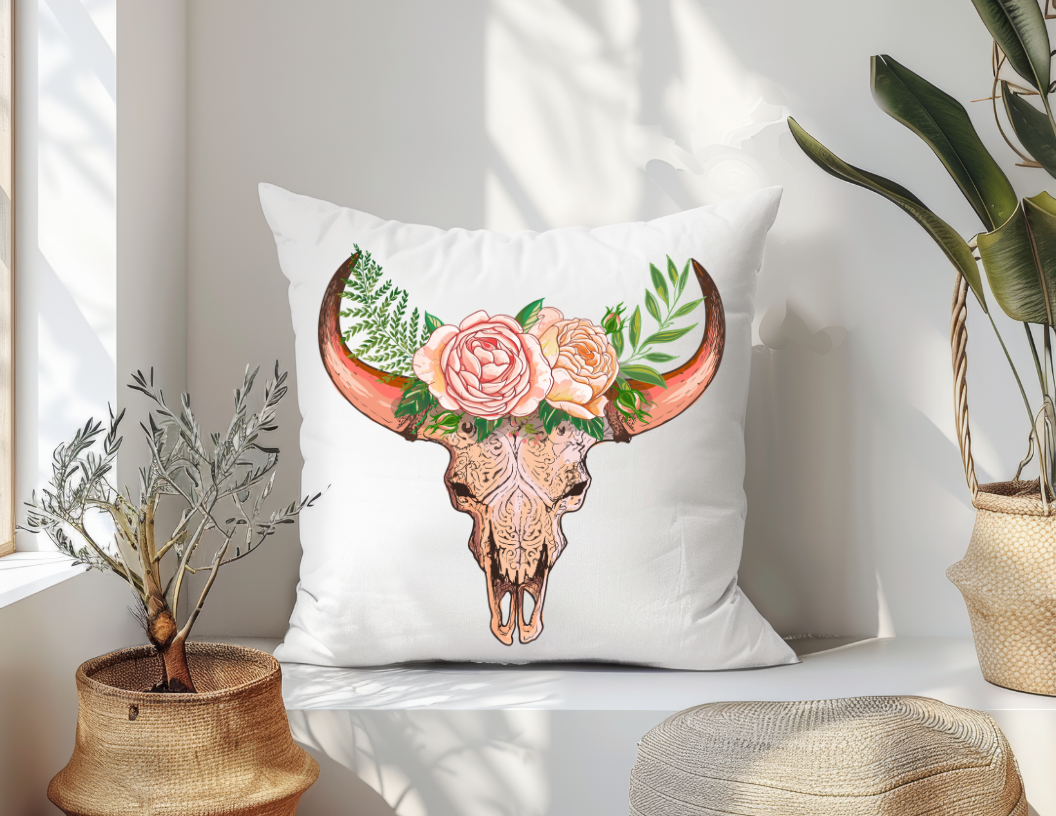 Floral Cattle Skull