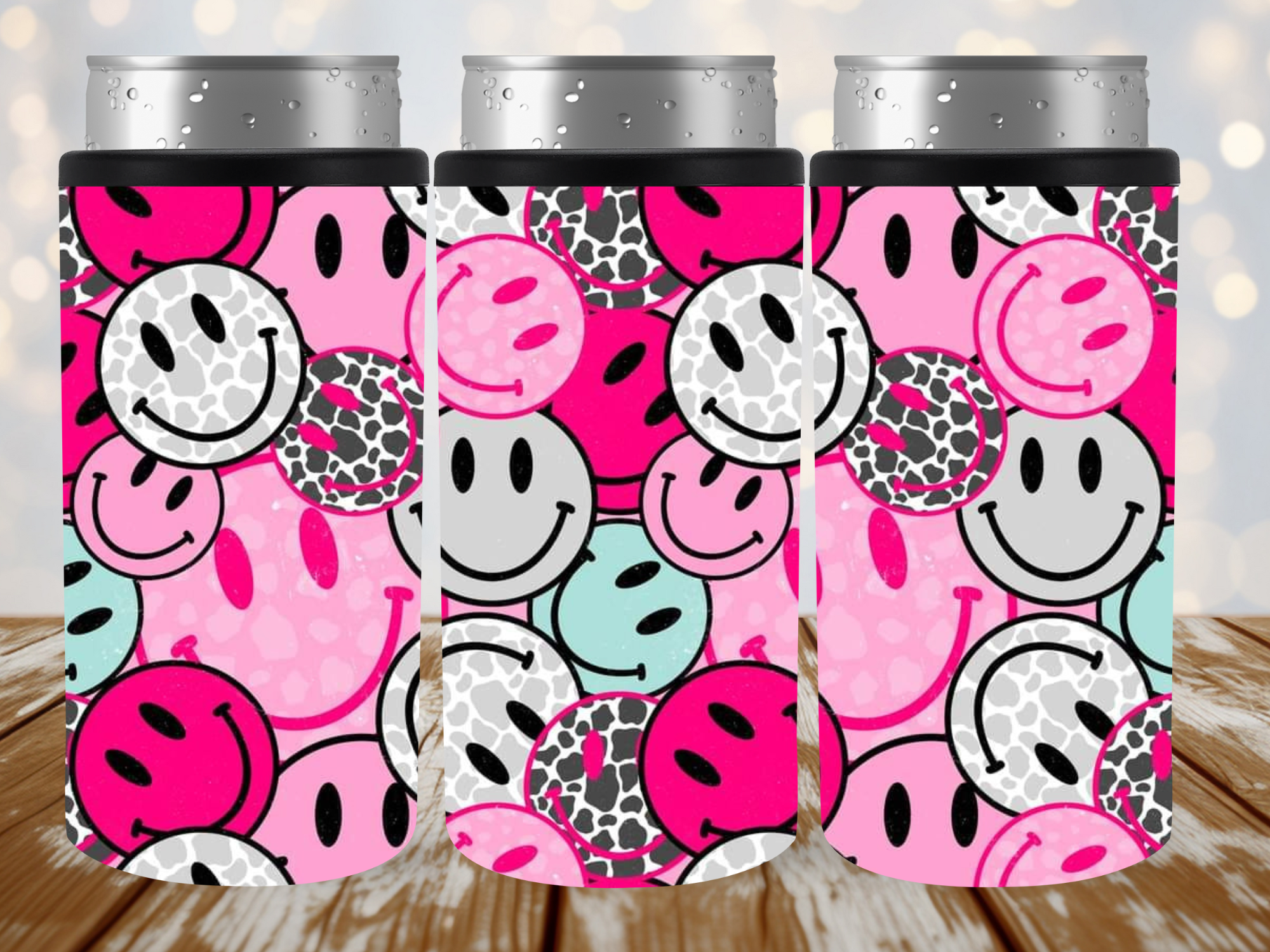 Smiley Faces Slim Can Cooler