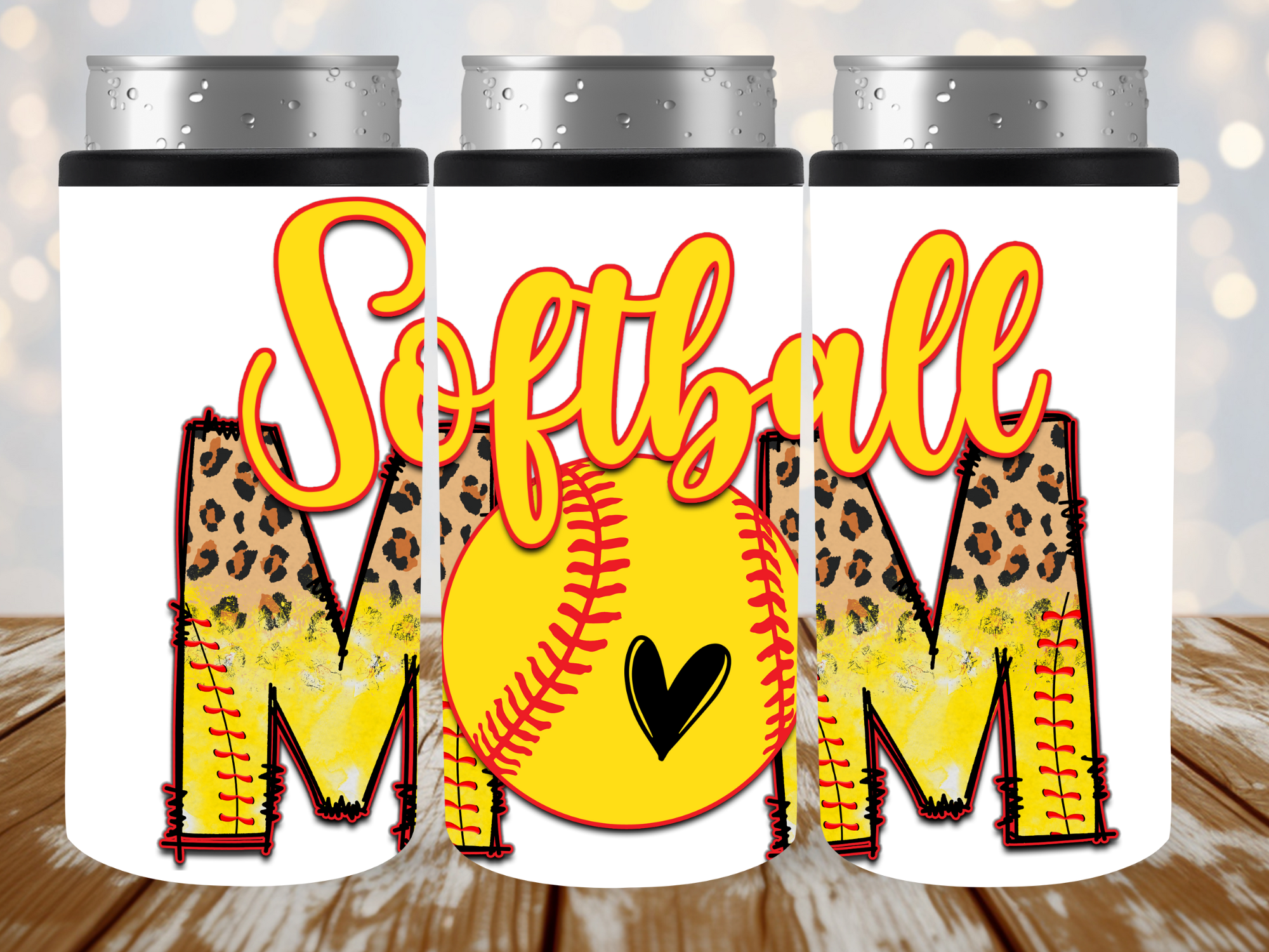 Softball Mom Slim Can Cooler